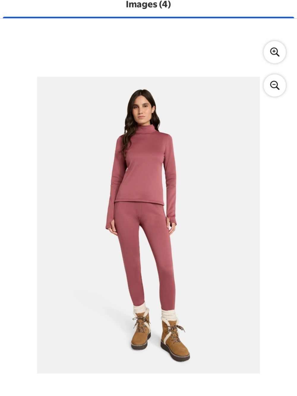 Ozark Trail Women's Long Sleeve Mock Neck Top in Dusty Rose Sz M (61)
